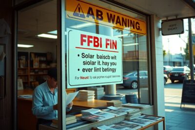 FBI Warning – New Solar Backup Scams Targeting Small Businesses